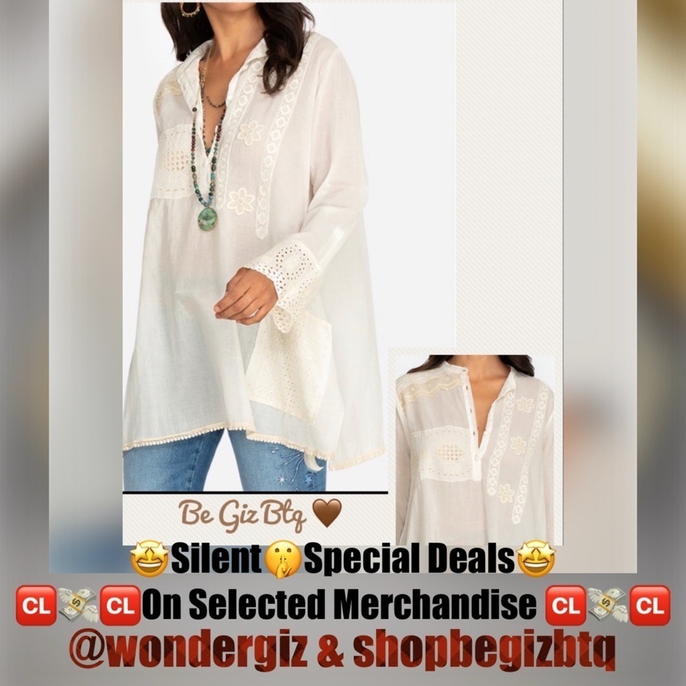 🔥🔥NWT Johnny Was Kit Patchwork Natural Cotton Tunic Size Small - Picture 3 of 16